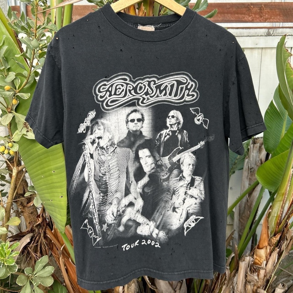 Vintage 2002 Aerosmith Tour Tee Furst of a Kind Distressed Rock Shirt
